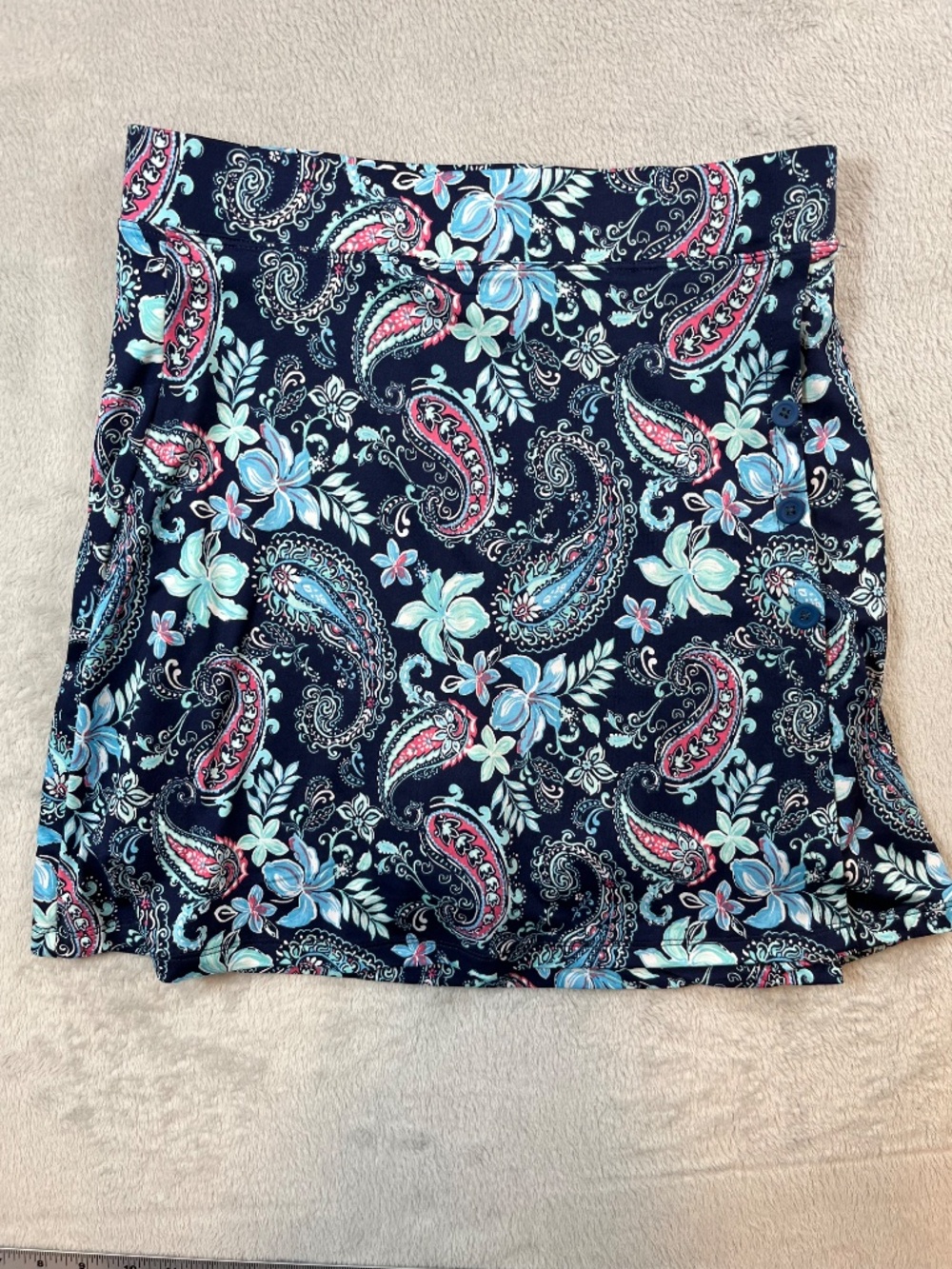 Emerald 18 sz Small Golf Skort Paisley Blue Lightweight Pickelball Activewear